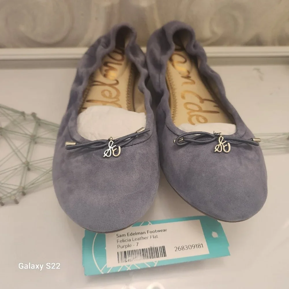 Sam Edelman "Felicia" Leather Purple Flats. NWT. Size 7 and 9 - Picture 4 of 9